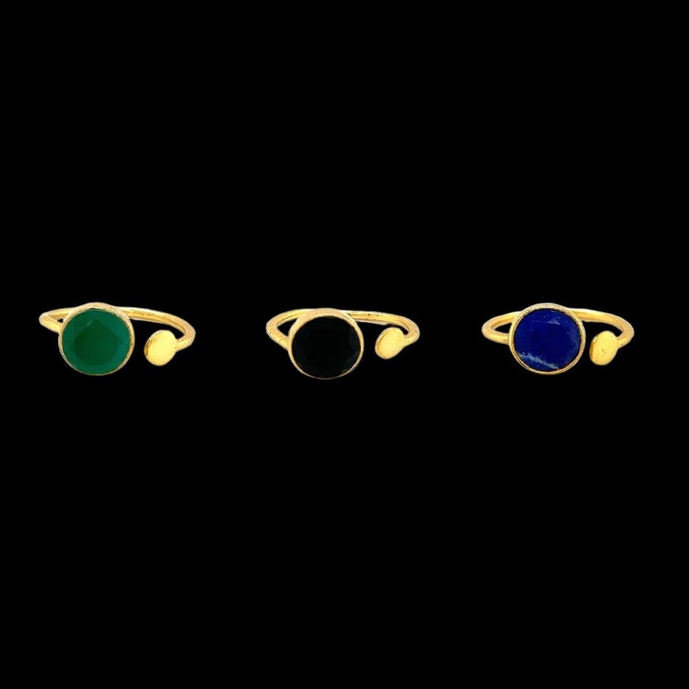 925 Sterling Silver Fancy Color Circle Ring